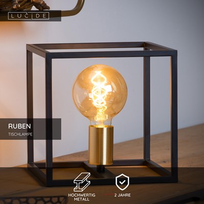 Lucide RUBEN - Tischlampe - 1xE27 - Schwarz